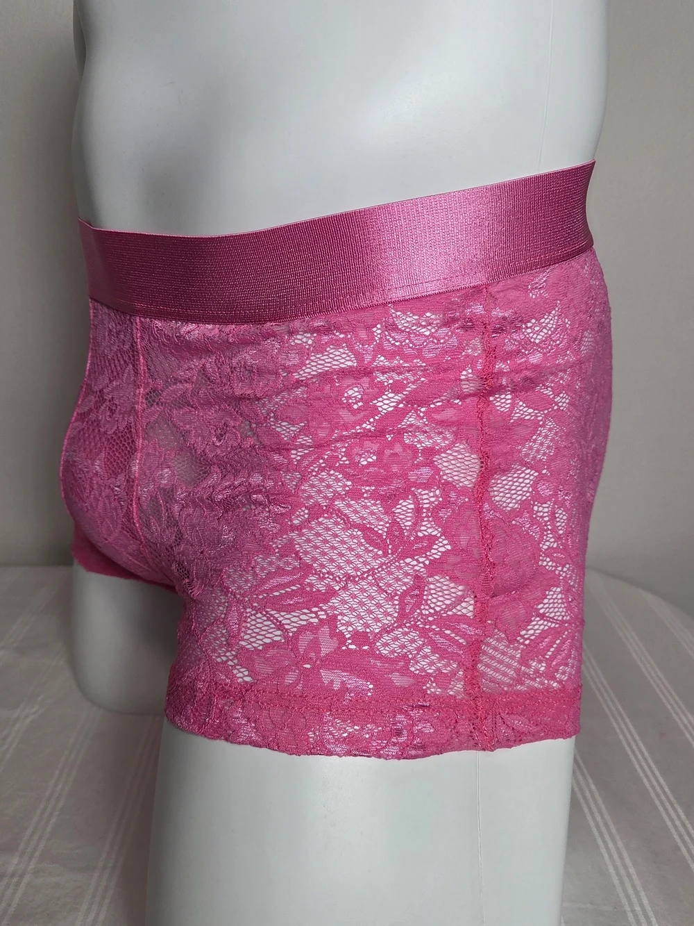 Cosabella Hot Pink Lace Boxer Briefs - Men's Stretch Lace